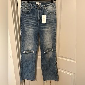 Risen acid wash denim